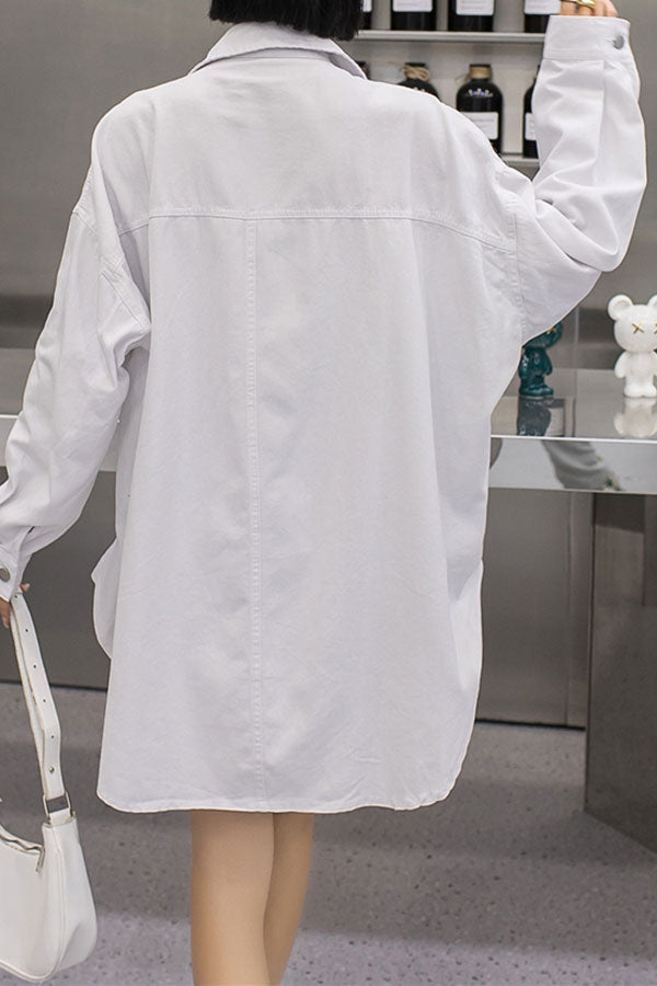 Cartoon Pattern Cute Button Thru Shirt