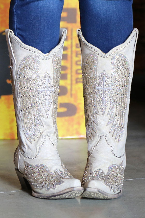 Rhinestone & Rivet Design Glittery Boots